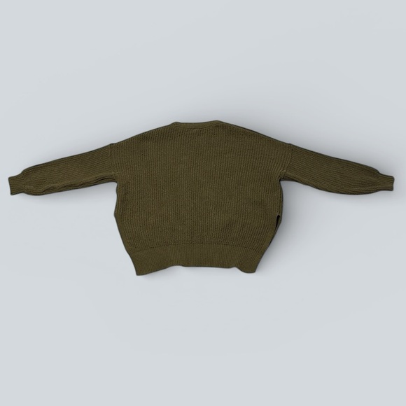 Aerie Olive Green Waffle Knit Sweater - Picture 5 of 8